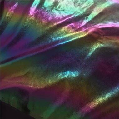 Lledr PU myfyriol enfys ar gyfer esgidiau